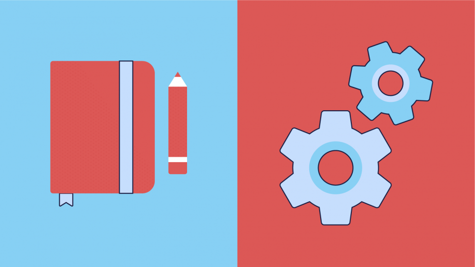 a notepad opposed to a system of gears