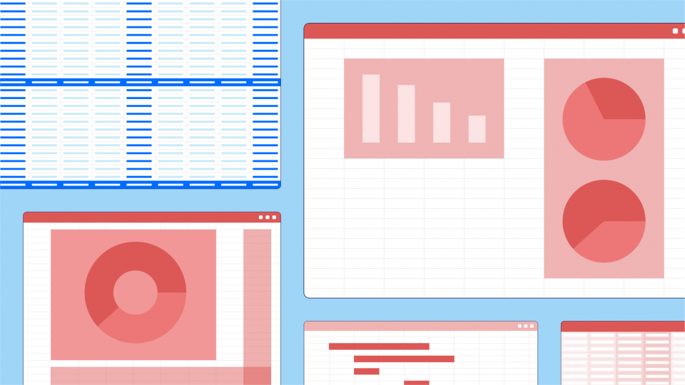 Various dashboards with data and graphs