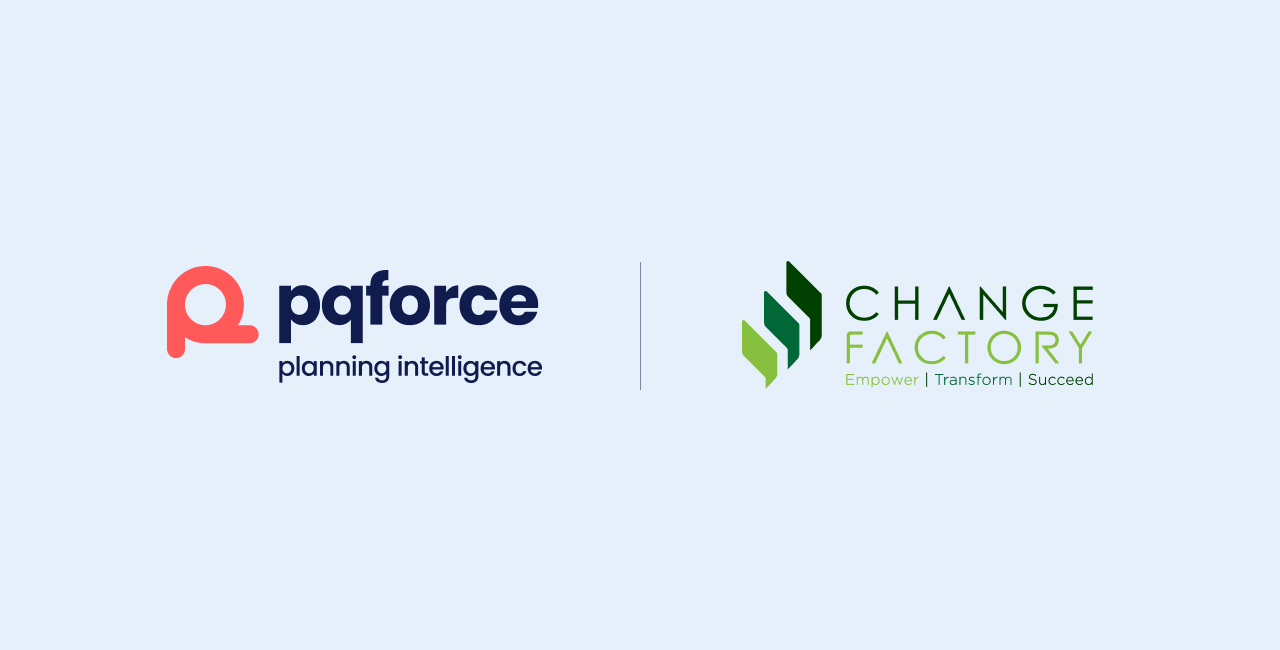 PQFORCE and Change Factory logos